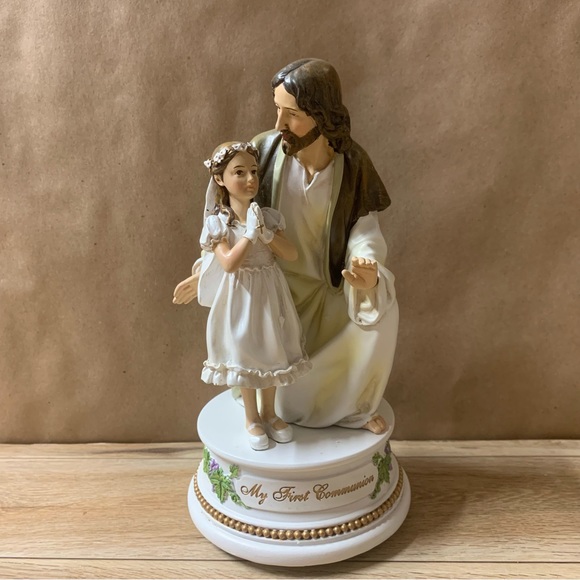 Other - Roman My First Communion Figurine Religious Statue Music Box Girl Jesus Christ